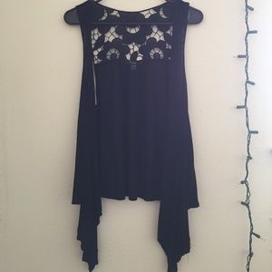 Forever21 Black No Sleeve Cardigan